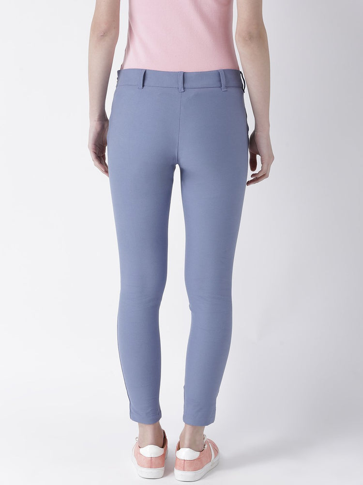 Women Blue Slim Fit Trouser - JUMP USA