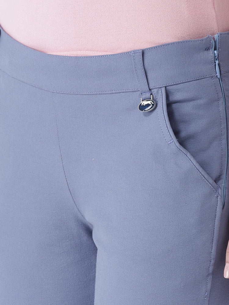 Women Blue Slim Fit Trouser - JUMP USA