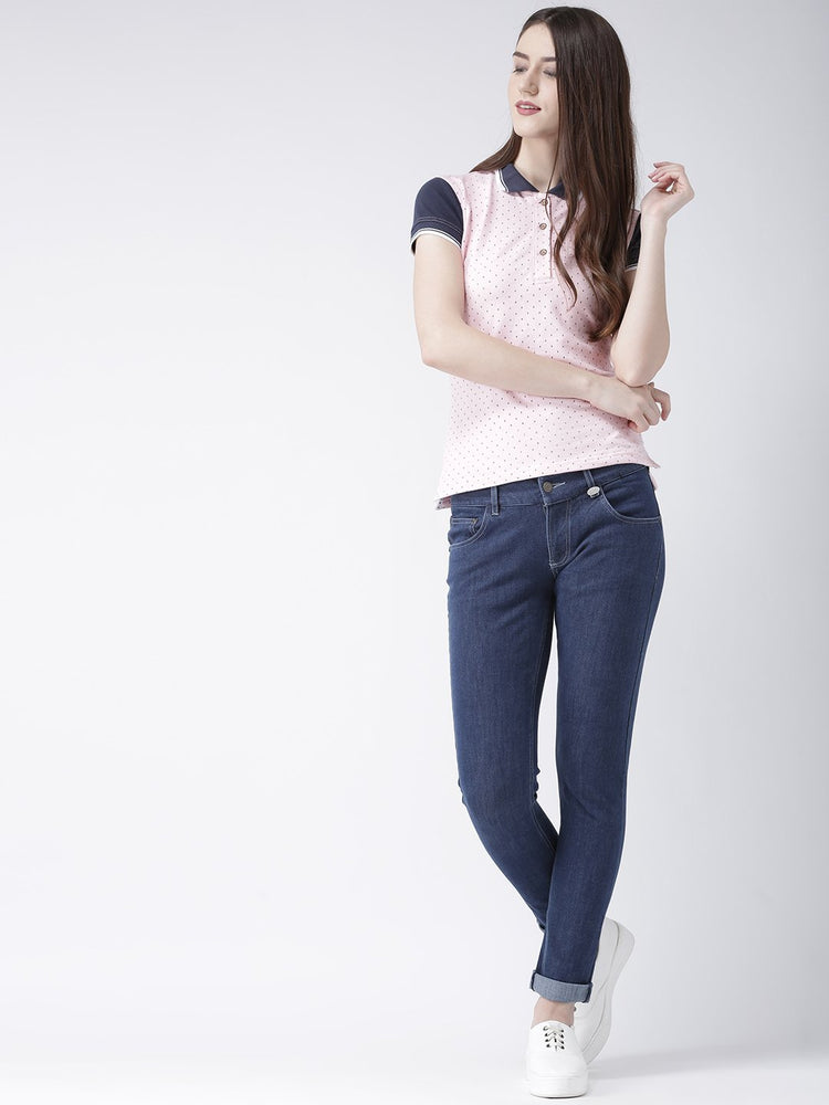 Women Blue Slim Fit Mid-Rise Clean Look Stretchable Jeans - JUMP USA