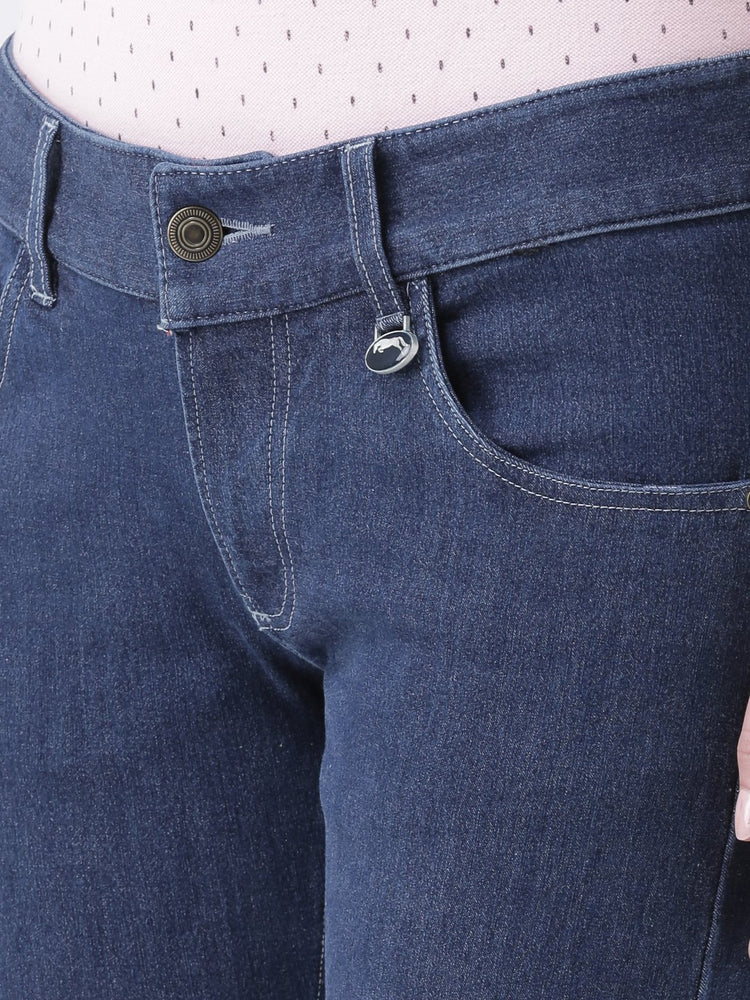 Women Blue Slim Fit Mid-Rise Clean Look Stretchable Jeans - JUMP USA