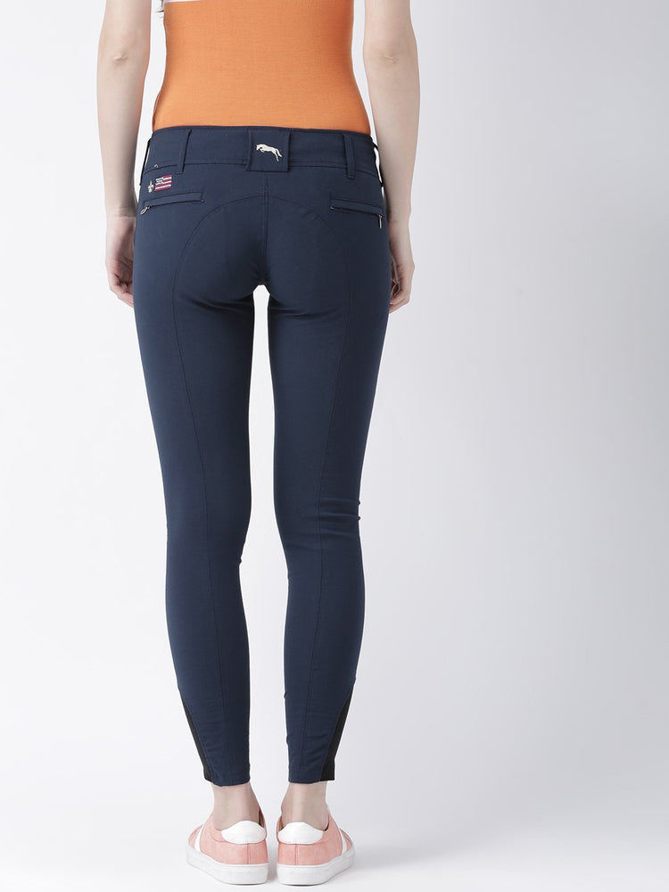 Women Navy Blue Slim Fit Trouser - JUMP USA