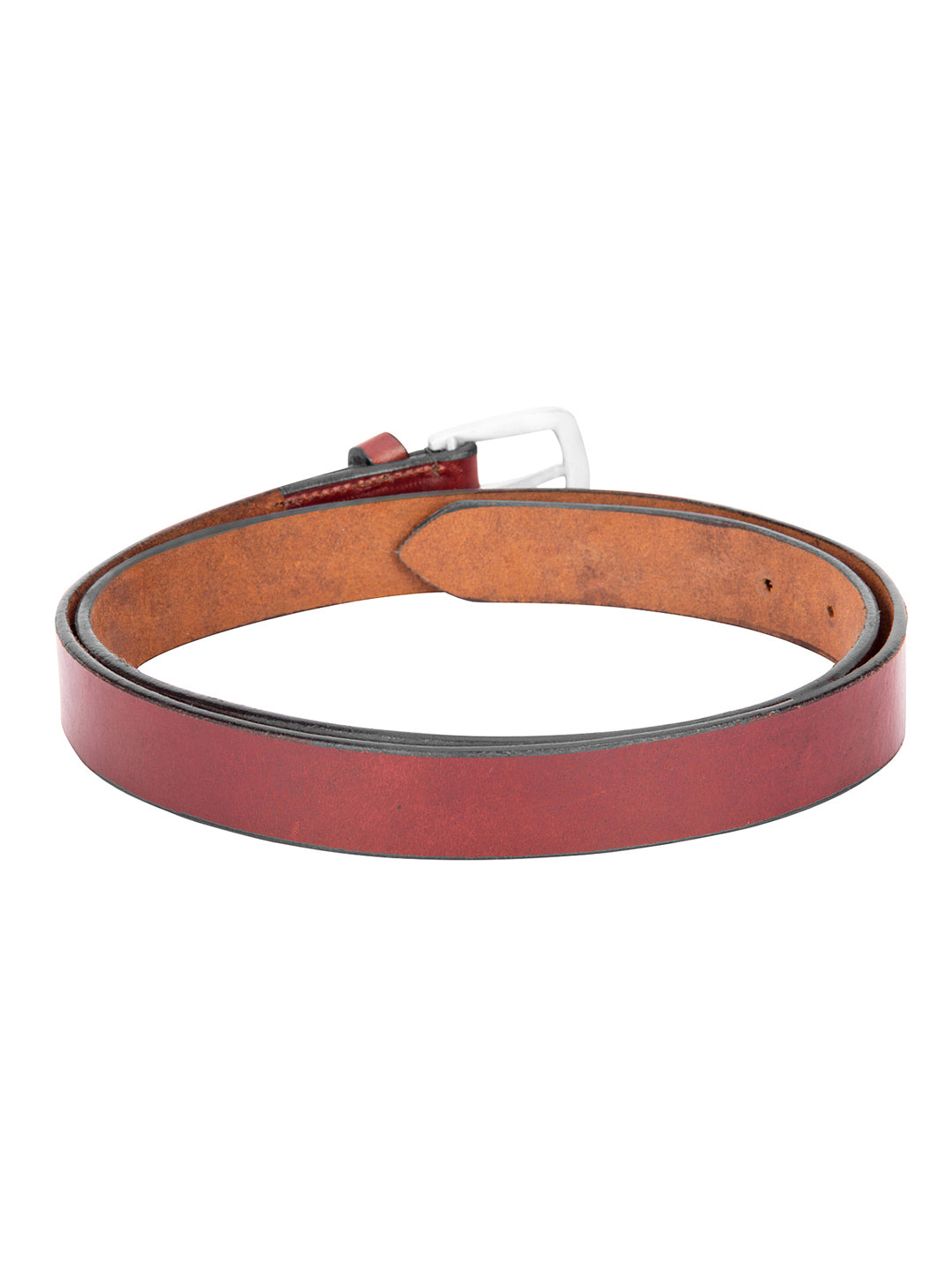 Men Brown Solid Leather Belt - JUMP USA