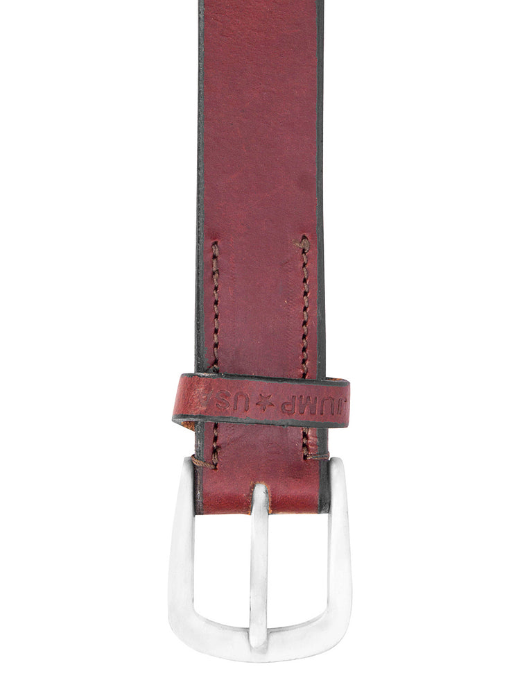 Men Brown Solid Leather Belt - JUMP USA