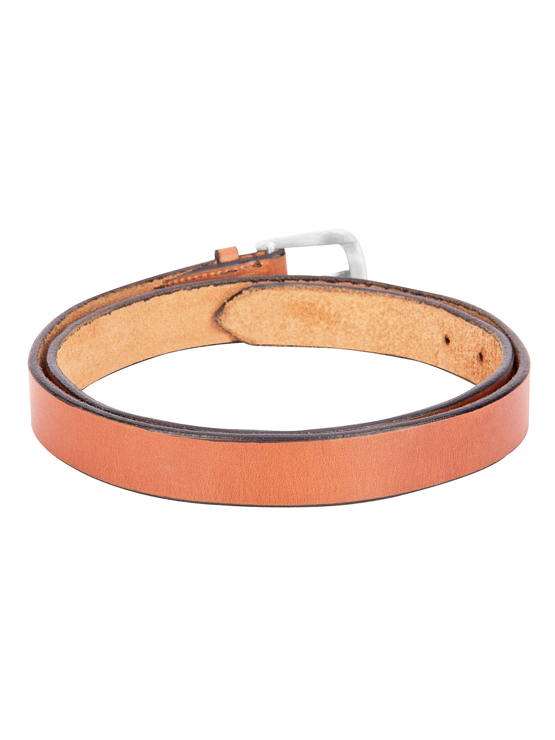 Men Tan Solid Leather Belt - JUMP USA