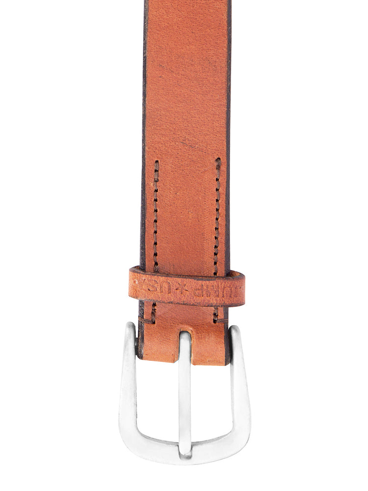 Men Tan Solid Leather Belt - JUMP USA