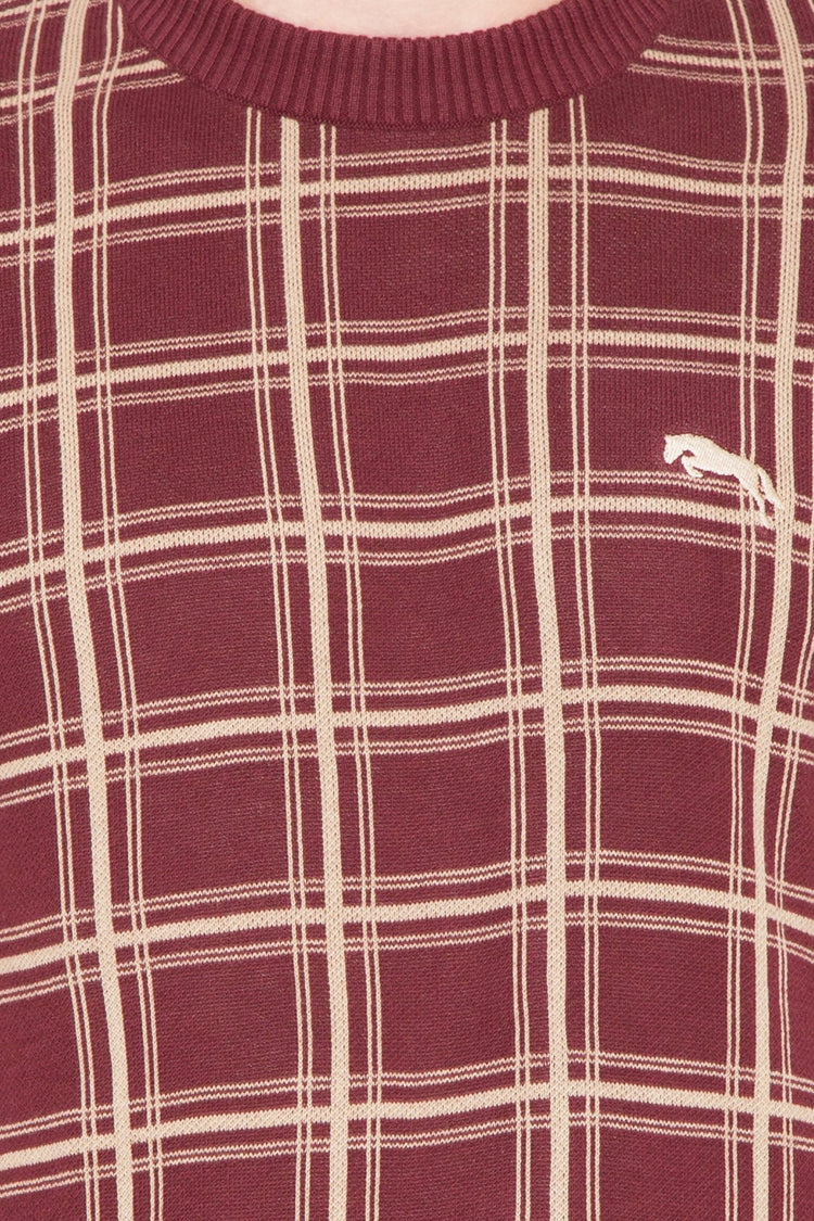 Men Regular Fit Cotton Casual Wine Lightweight Sweater - JUMP USA (1568778813482)