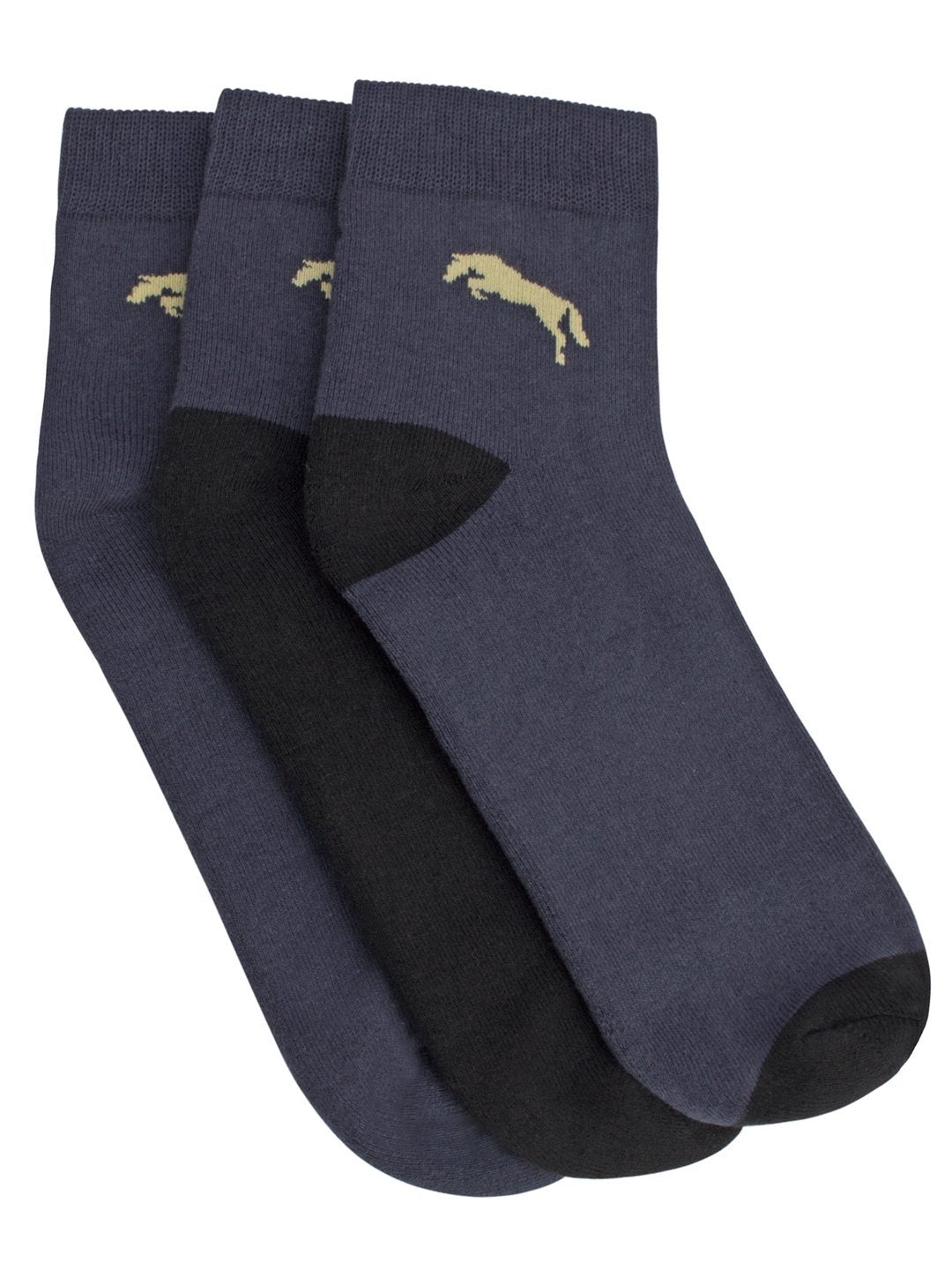 18SS16999-645-STD-JUMP-USA-Men's-Ankle-Length-Bamboo-Cotton-Socks-Pack-of-3-|-Men-Casual-Socks-for-Everyday-Wear-Sweat-Proof,-Quick-Dry,-Padded-for-Extra-Comfort-|-Color-Navy-Blue-Black-Navy-Blue