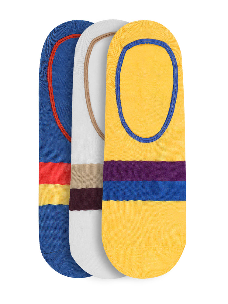 JUMP USA Women's Cotton Shoe Liner Socks ( Blue, Red, Yellow, Free Size) Pack of 3 - JUMP USA