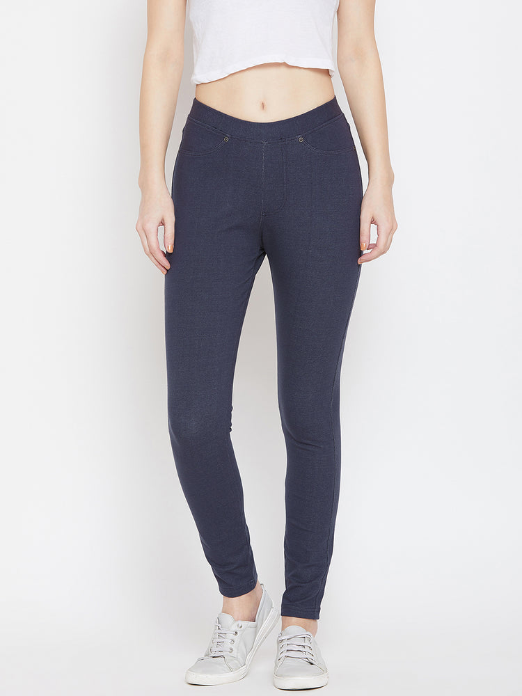 Women Navy Blue Casual Tights - JUMP USA