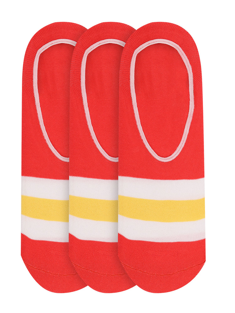 JUMP USA Women's Cotton Shoe Liner Socks (Pink,White, Yellow, Free Size) Pack of 3 - JUMP USA