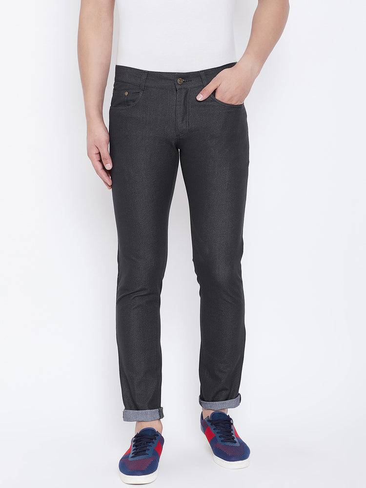 JUMP USA Men Black Solid Regular Fit Jeans - JUMP USA