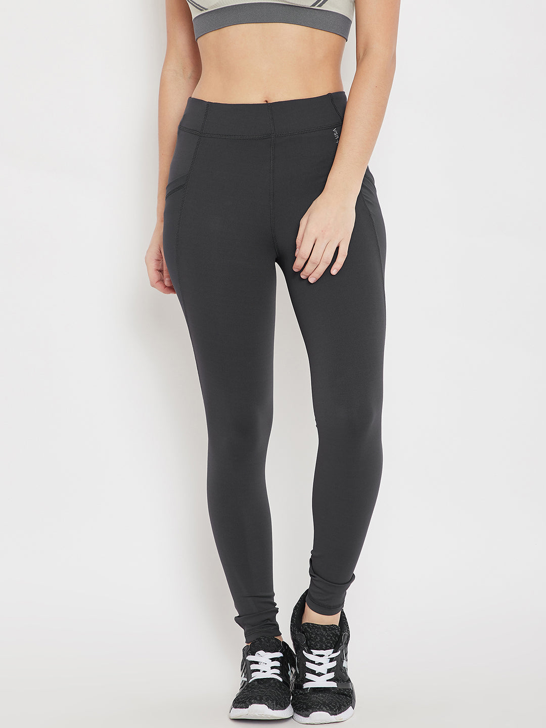 Women Sports Charcoal Tights - JUMP USA