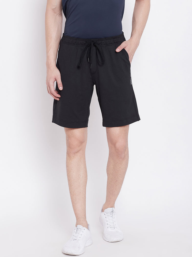 JUMP USA Men Black Solid Active Wear Shorts - JUMP USA