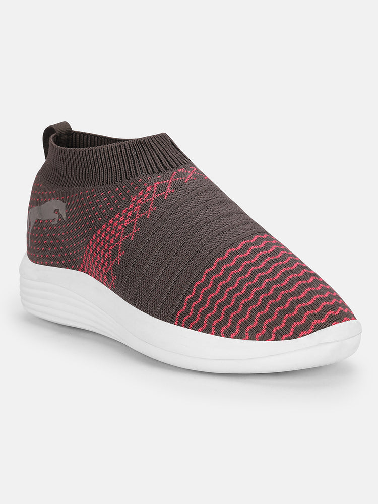 JUMP USA Women's Textured Grey Smart Casual Sneakers Shoes - JUMP USA