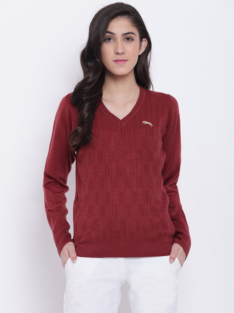 Women Red Casual Sweaters - JUMP USA