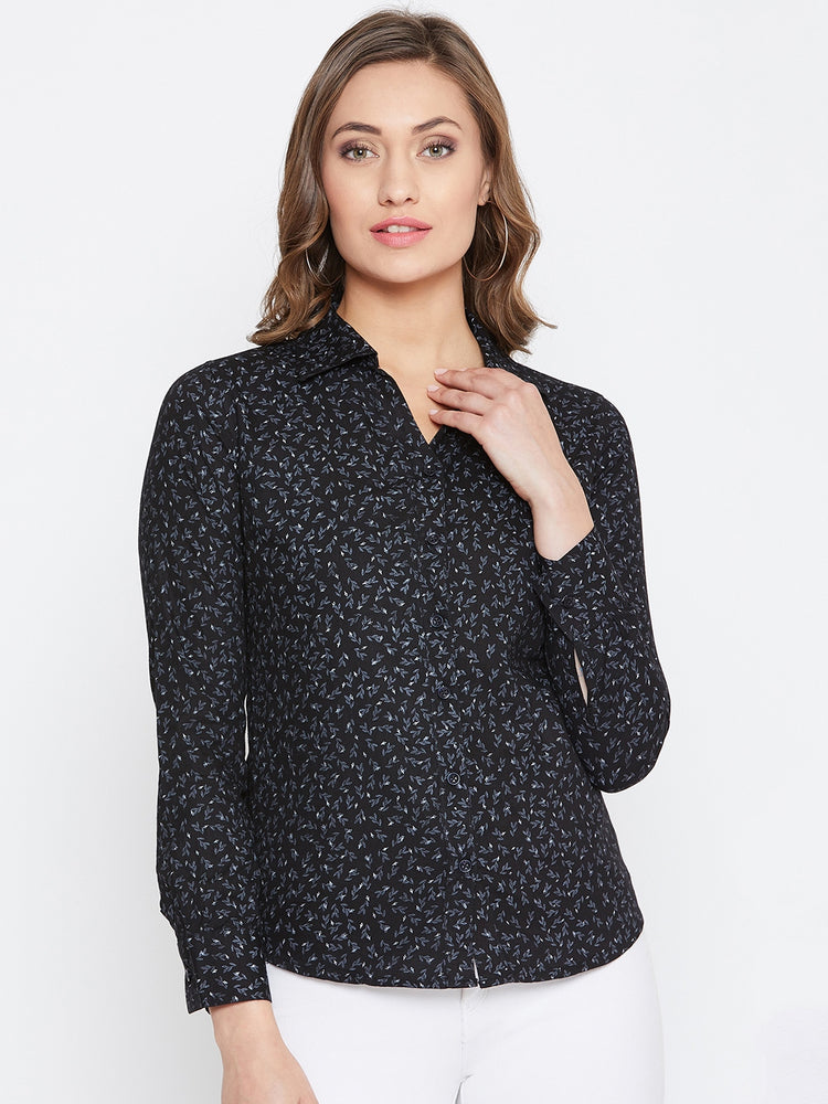 JUMP USA Women Regular Fit Black Casual Shirt - JUMP USA