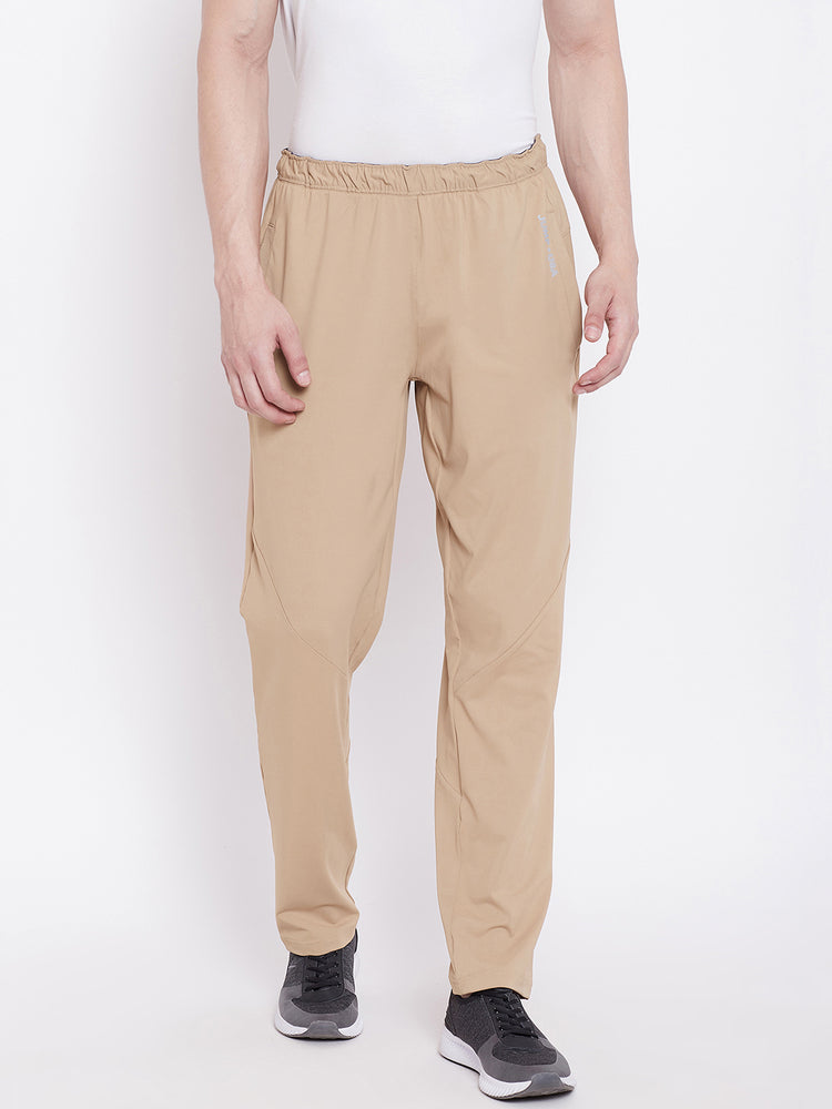 JUMP USA Men Beige Active Wear Solid Track Pant - JUMP USA