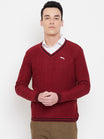 JUMP USA Men Red Solid Sweater - JUMP USA
