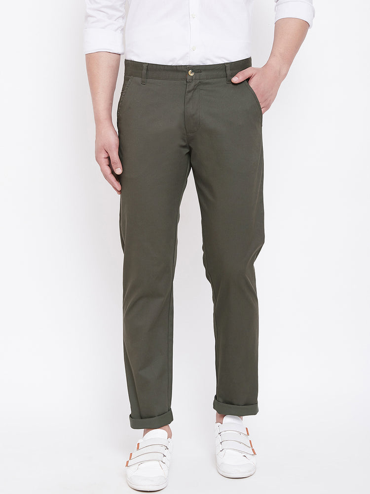 JUMP USA Men Charcoal Casual Regular Fit Trousers - JUMP USA