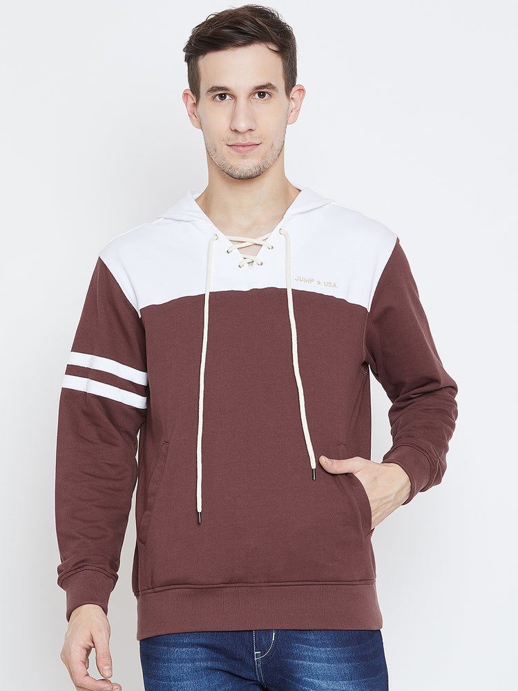 Men Maroon Casual Sweatshirts - JUMP USA