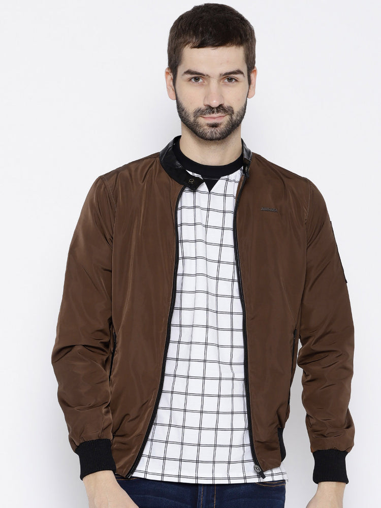 Men Copper Solid Open Front Jacket - JUMP USA