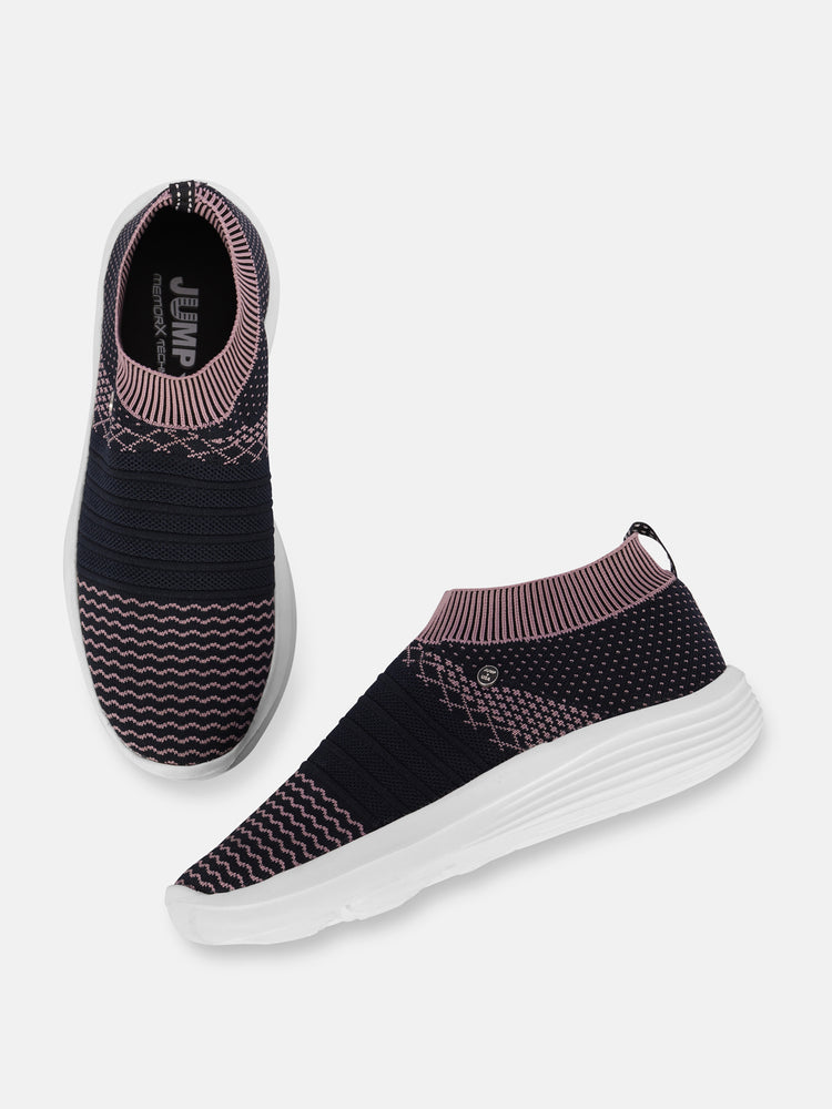 JUMP USA Women's Textured Blue Smart Casual Sneakers Shoes - JUMP USA