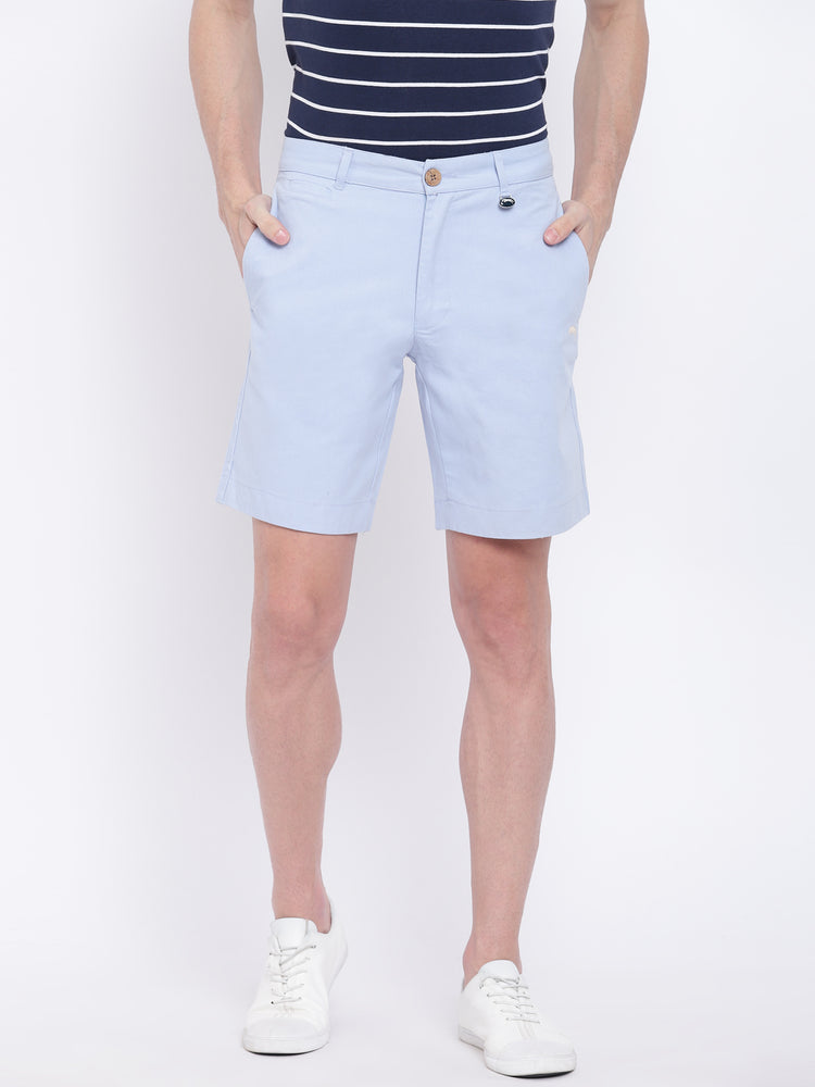 Men Casual Printed Blue Chinos Shorts - JUMP USA