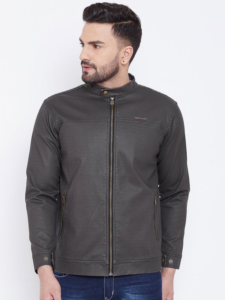 JUMP USA Men Black Casual Leather Jacket - JUMP USA