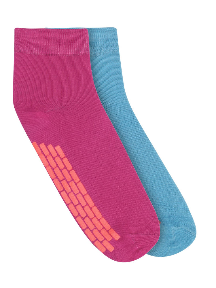 161627-104-STD-JUMP-USA-Women's-Cotton-Avobe-Ankle-Length-Casual-Socks-Padded-for-Extra-Comfort-(Blue-and-Red-Free-Size)-Pack-of-2