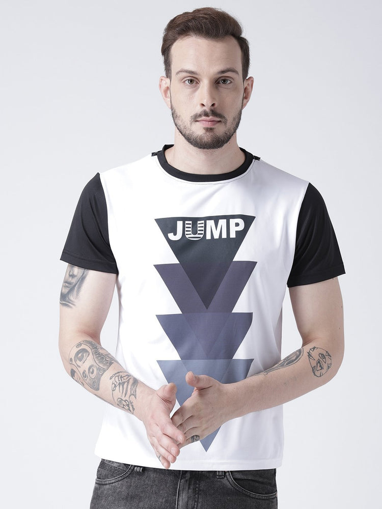 Men White Graphic Round Neck T-shirt - JUMP USA