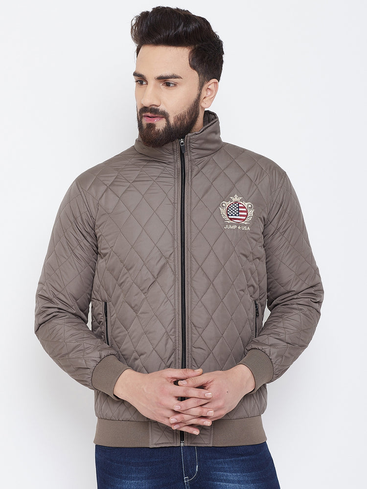 JUMP USA Men Brown Design Casual Quilted Jacket - JUMP USA