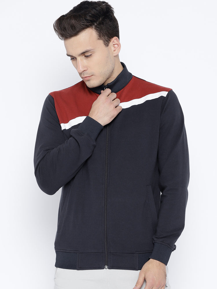 Navy Blue Solid Sweatshirt - JUMP USA