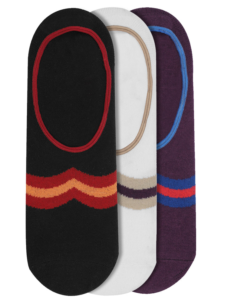 JUMP USA Women's Cotton Shoe Liner Socks (Black,White,Purple, Free Size) Pack of 3 - JUMP USA