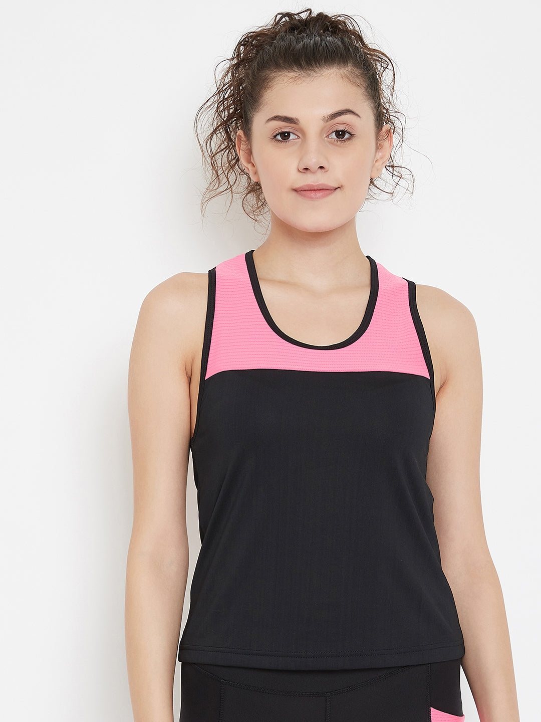JUMP USA Women Black Pink Training Tank Top