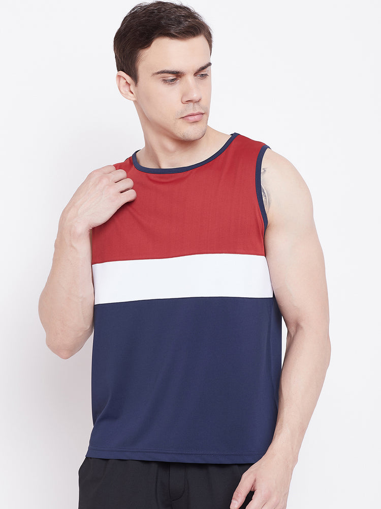 JUMP USA Men Navy Blue Polyster Sports Round Neck T-Shirt - JUMP USA