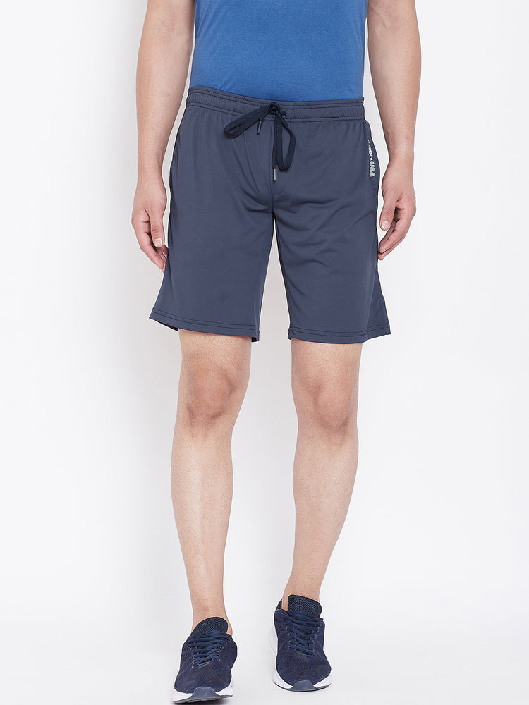 JUMP USA Men Navy Blue Solid Active Wear Shorts - JUMP USA