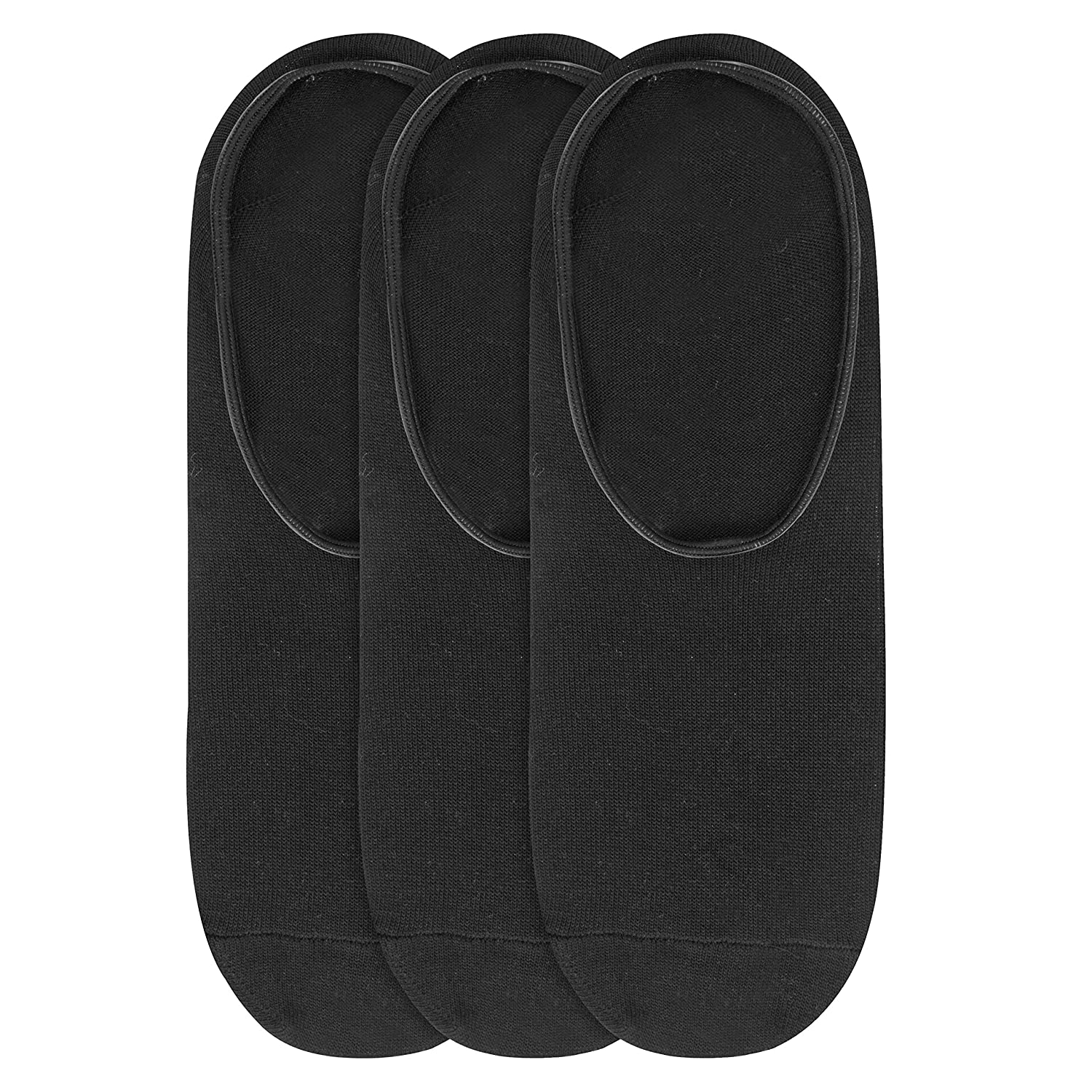 JUMP USA Men's Pack of 3 Bamboo Cotton Loafer Socks with Anti-Slip Silicon | Men's Casual Socks for Everyday Wear - Sweat Proof, Quick Dry, Padded for Extra Comfort