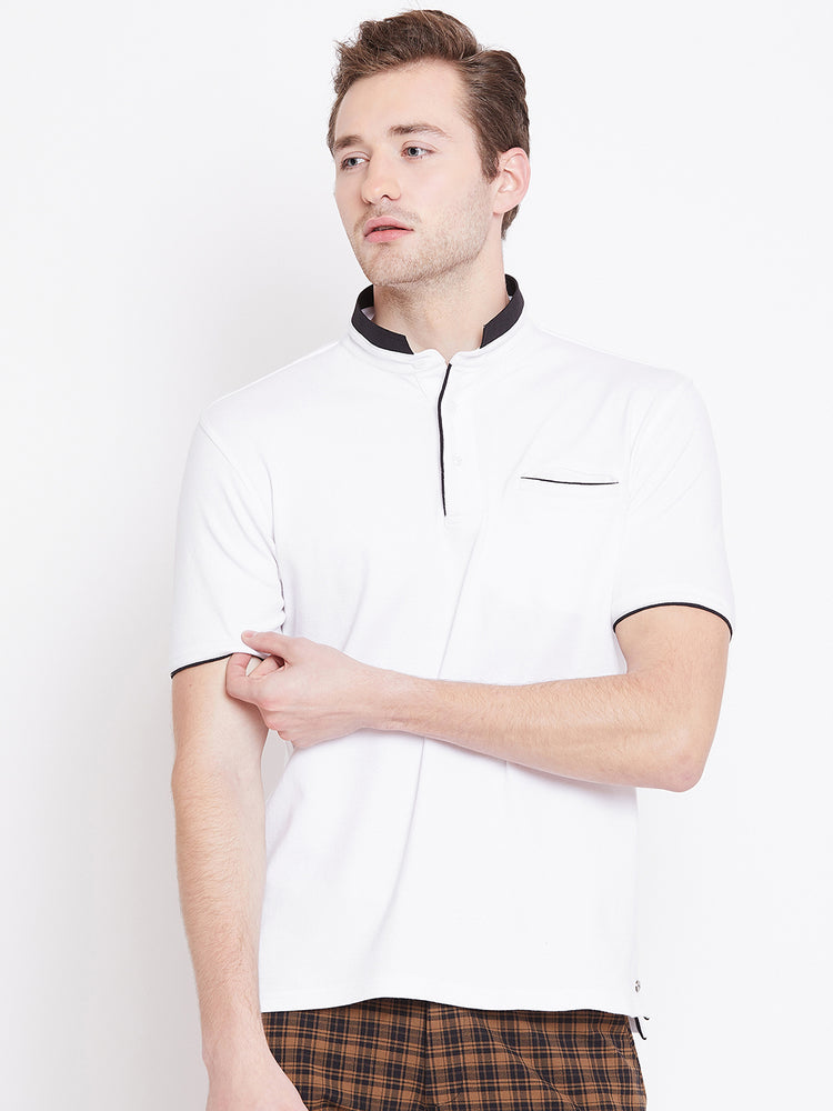 JUMP USA Men White Polo T-Shirt - JUMP USA