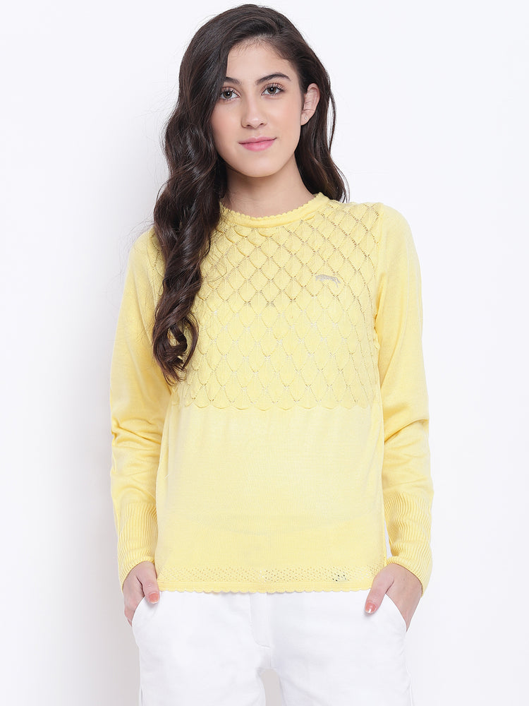Women Yellow Casual Sweaters - JUMP USA