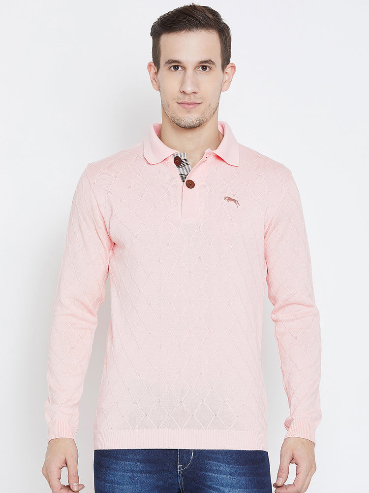 Men Pink Casual Sweaters - JUMP USA