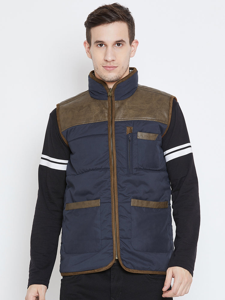 Men Casual Blue Padded Jacket - JUMP USA