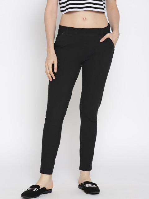 Women Solid Slim Fit Chinos - JUMP USA
