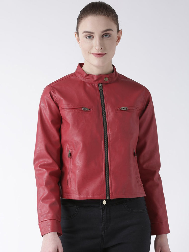 Women Casual Long Sleeve Red Winter Jacket - JUMP USA (1568777502762)