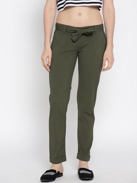 Women Solid Cropped Trousers - JUMP USA