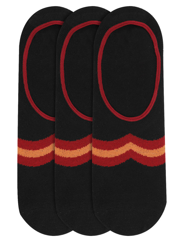 JUMP USA Women's Cotton Shoe Liner Socks (Black,Red,Orange, Free Size) Pack of 3 - JUMP USA