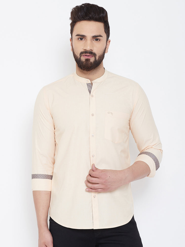 JUMP USA Men Butter Solid Cotton Casual Shirts - JUMP USA