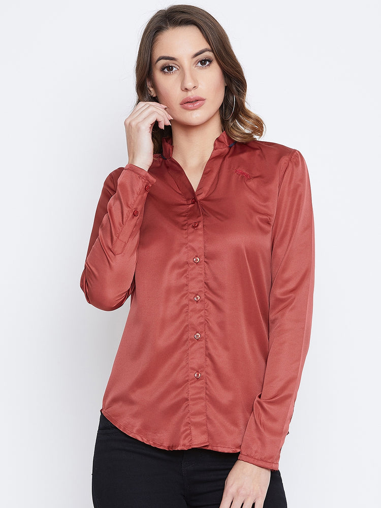 JUMP USA Women Red Solid Casual Shirts - JUMP USA