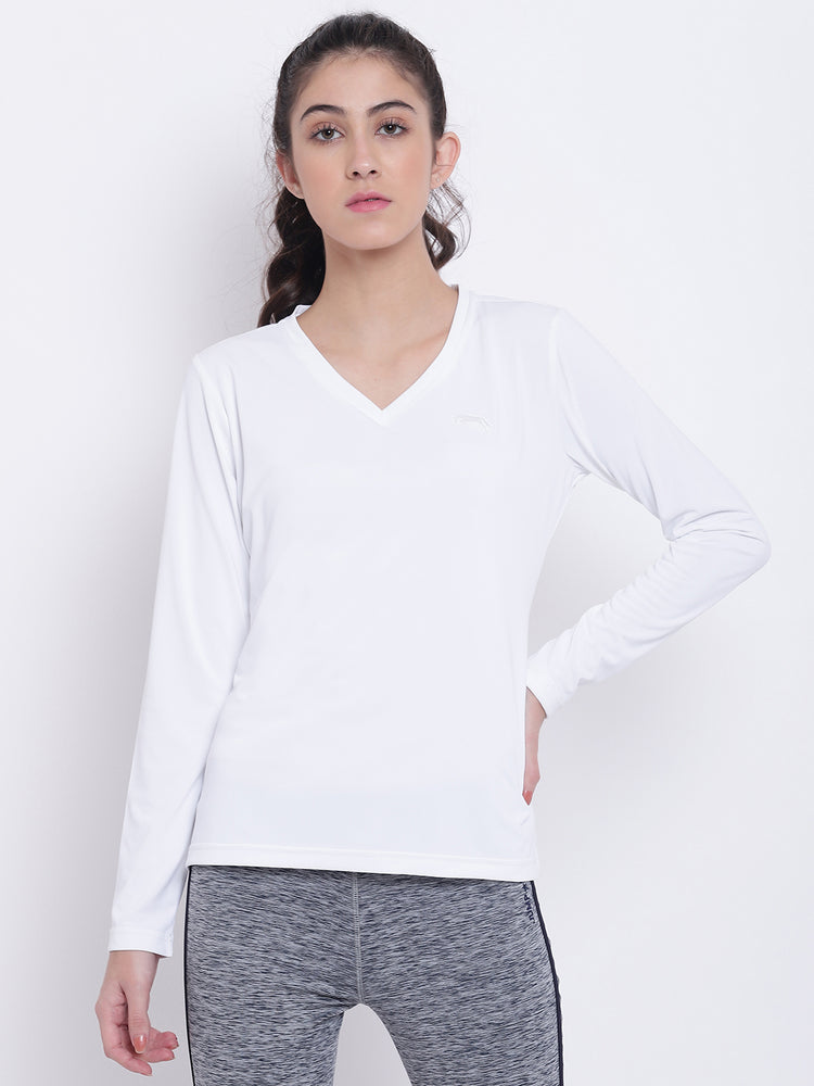 Women White Casual T-shirt - JUMP USA