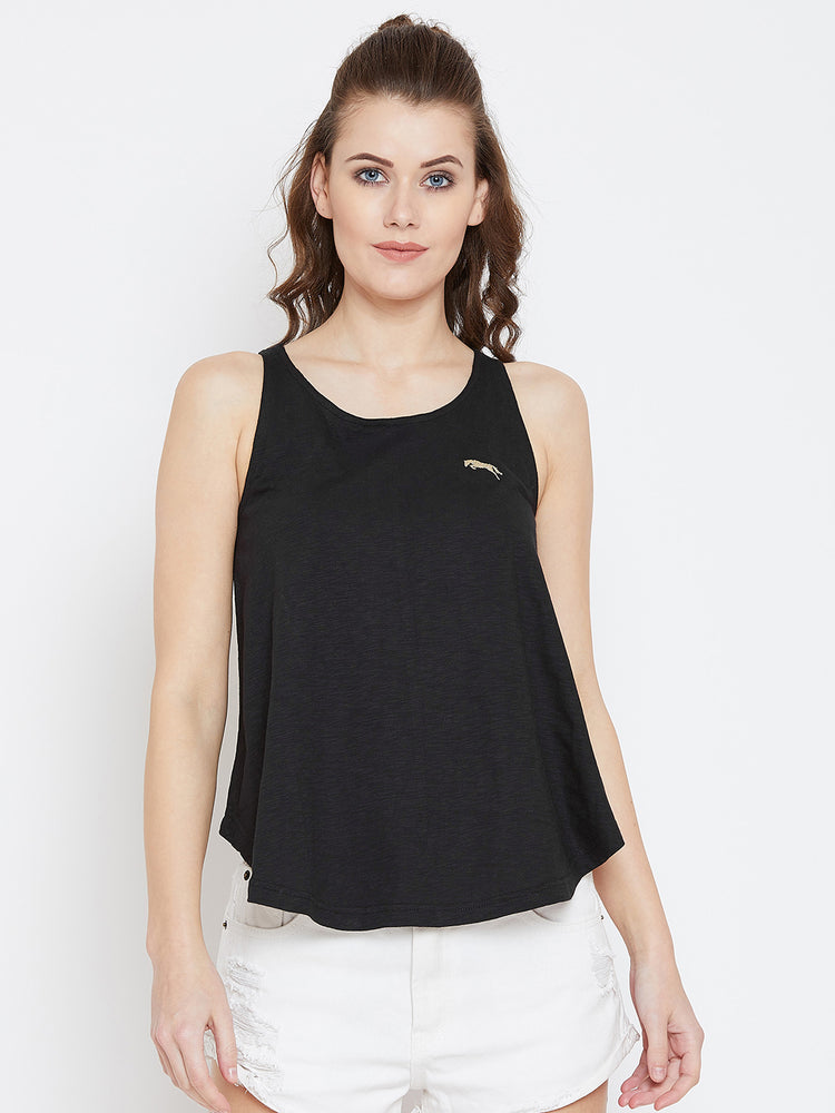 JUMP USA Women Black Solid Tank Top - JUMP USA