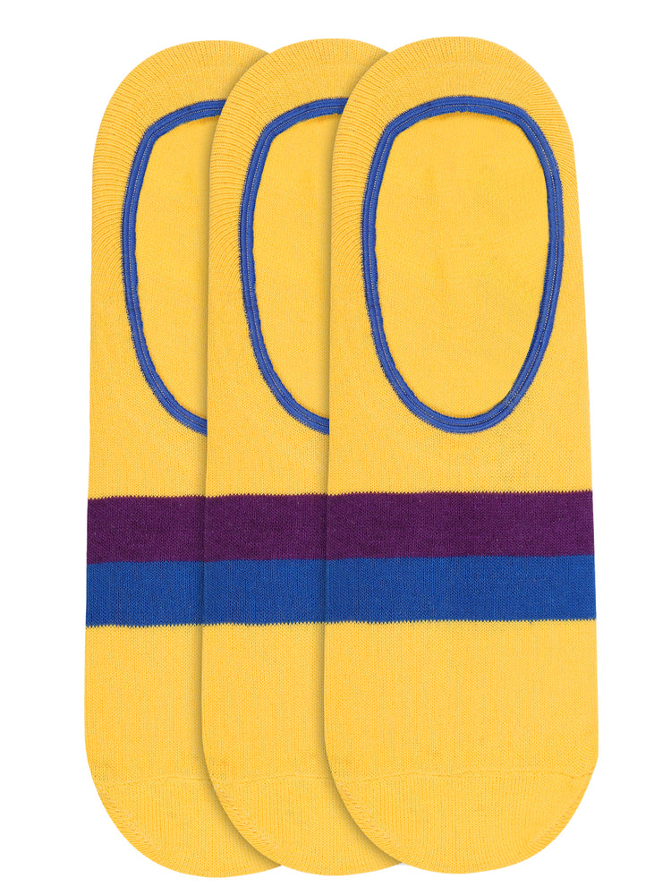 JUMP USA Women's Cotton Shoe Liner Socks (Yellow,Blue,Purple, Free Size) Pack of 3 - JUMP USA